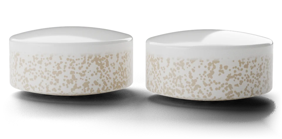 Two ONEJAW pieces side by side, at the same scale as the single piece
